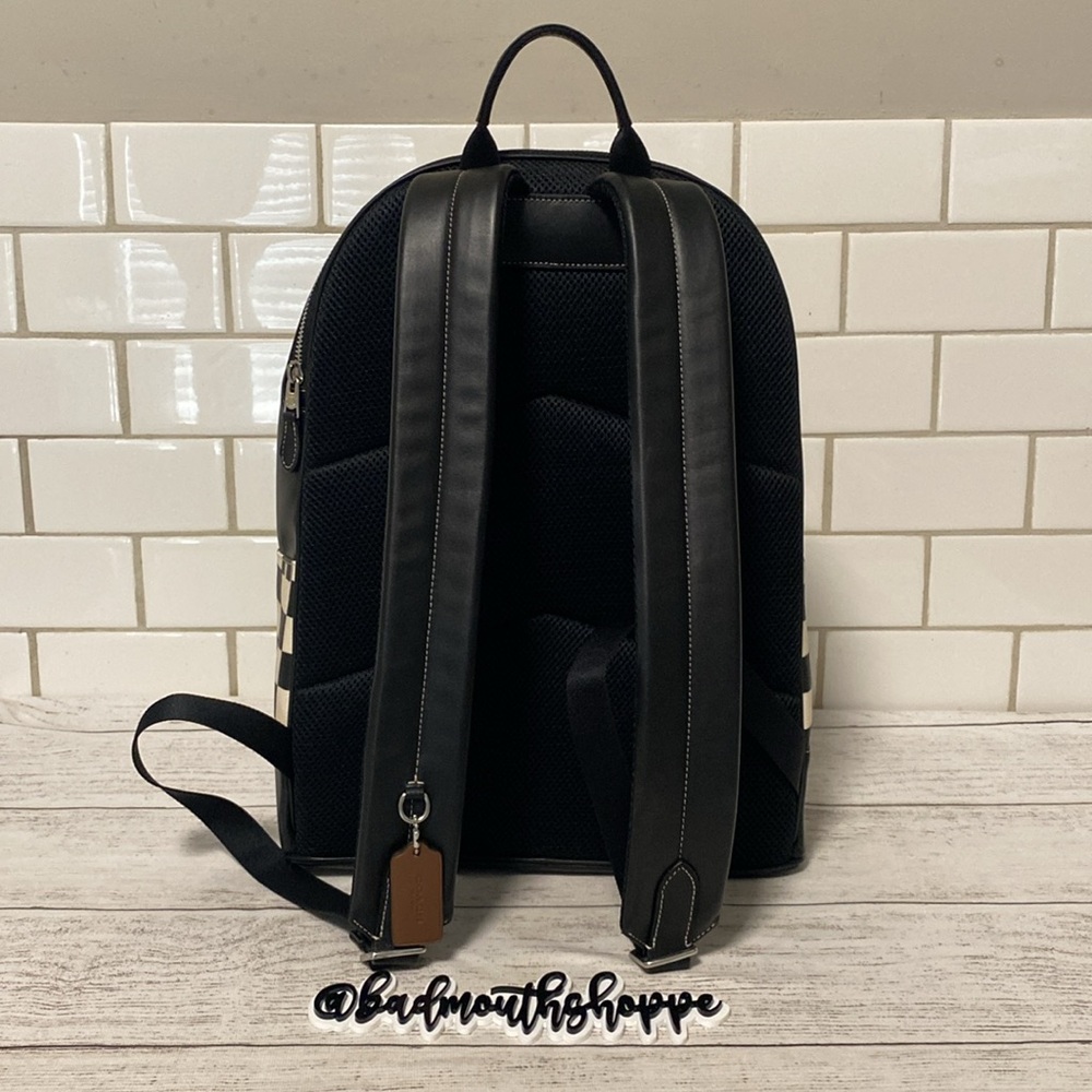 *NEW Coach West Backpack with Black and White Checkerboard Print - Picture 6 of 14